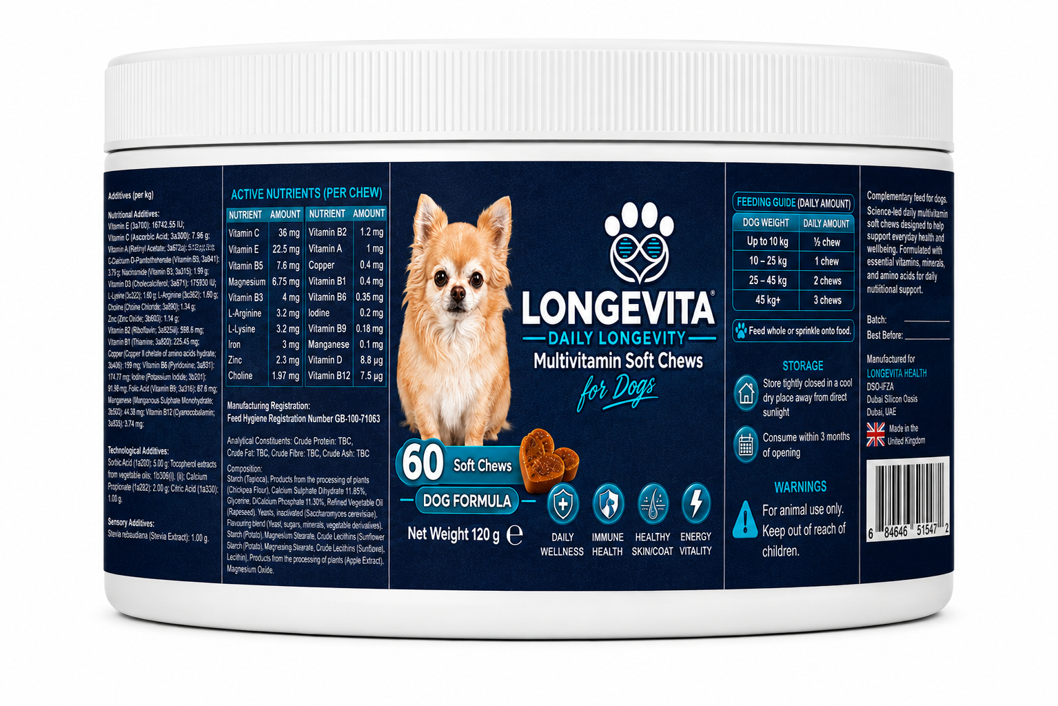 Longevita Pets Daily Longevity Multivitamin Soft Chews for dogs